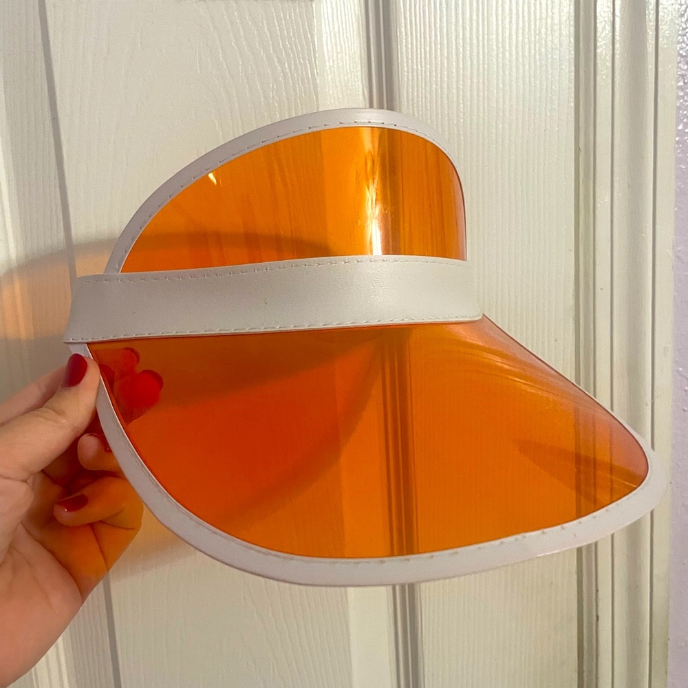 Orange Wide Rim Visor perfect for game days, sporting events, and sun protection
